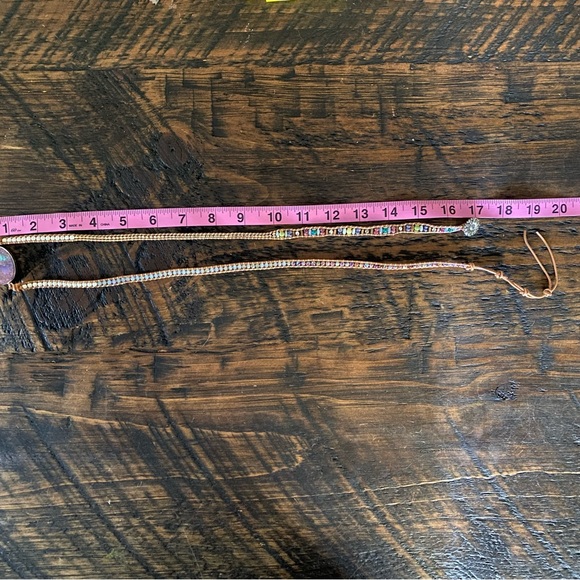 Boho Style Beaded Wrap Bracelet - large colorful stone and pretty beads & clasp - Picture 7 of 9